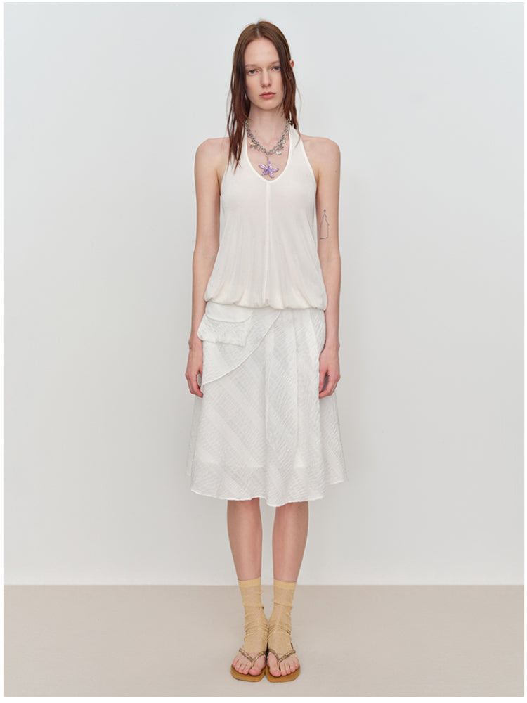 U-Shaped Bud Halter Tank Top