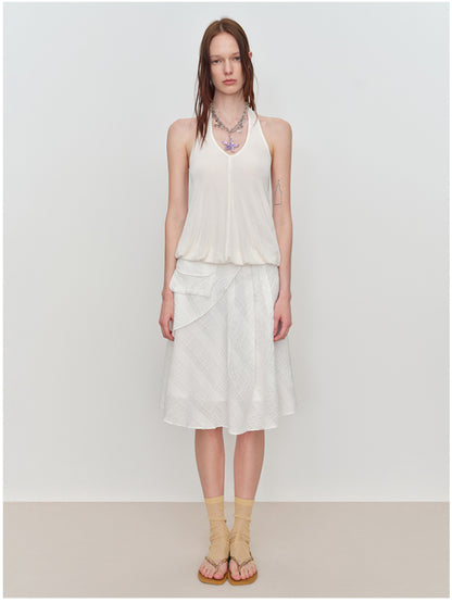 U-Shaped Bud Halter Tank Top