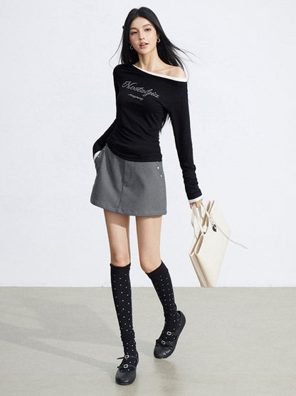 Rhinestone Embellished Slim-Fit T-Shirt