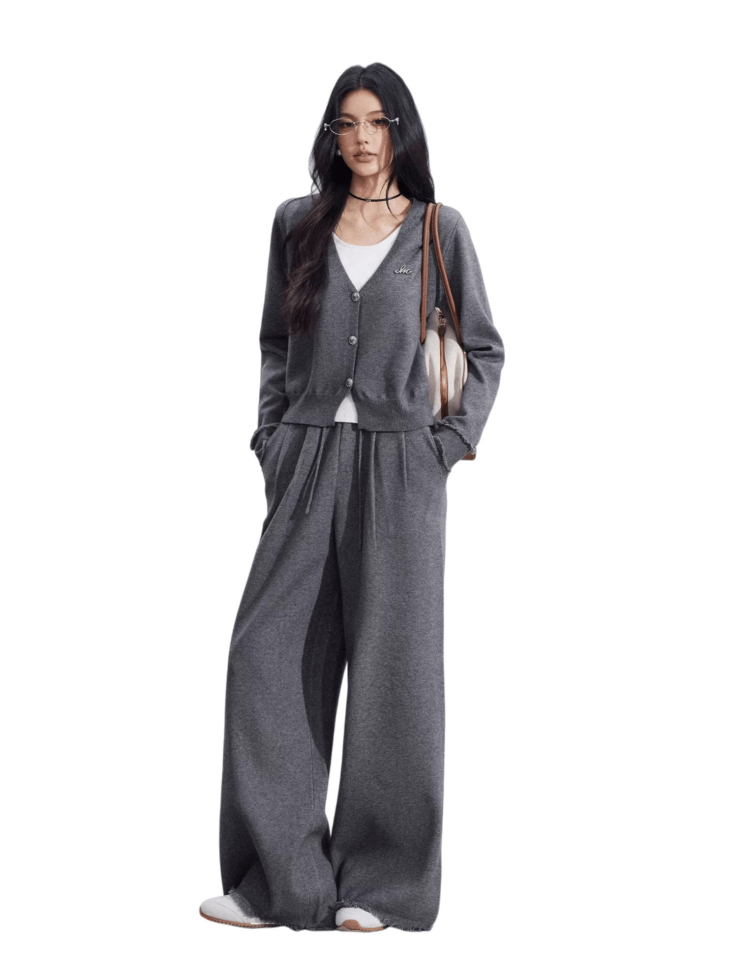 Mock-Layer Crop &amp; Wide-Leg Knit Set