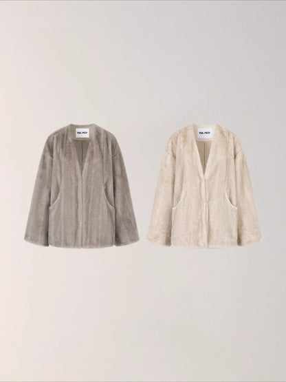 Ombre Faux Fur Statement Jacket