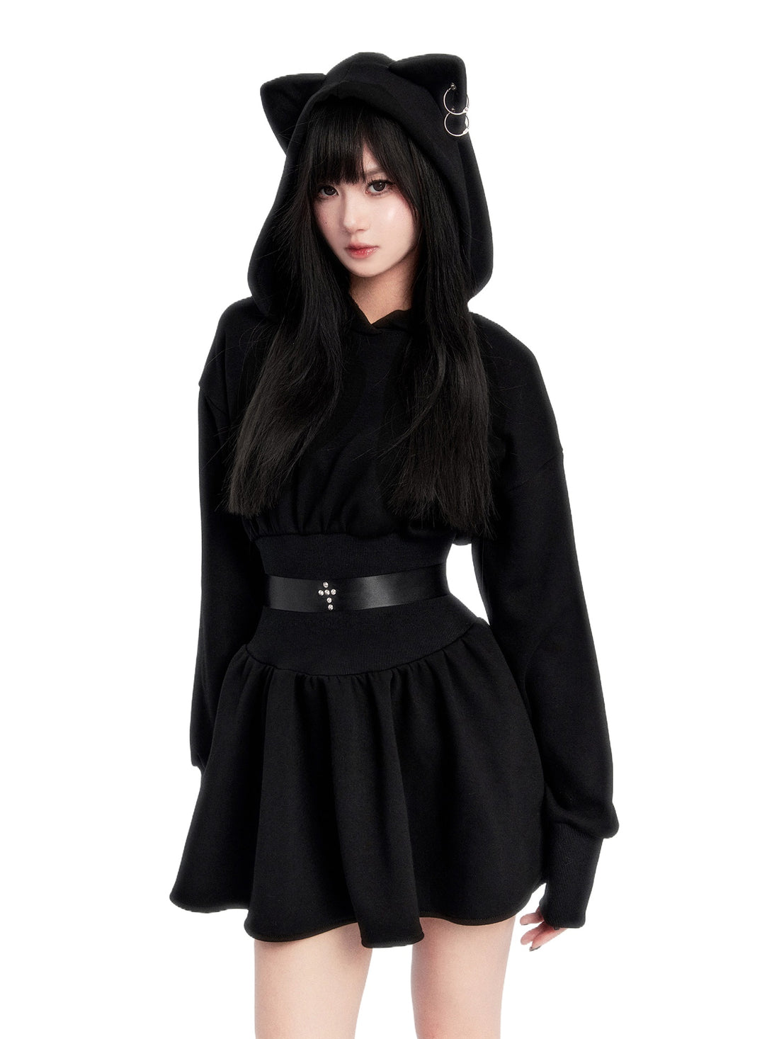 Waist-Cinching Sweatshirt Dress