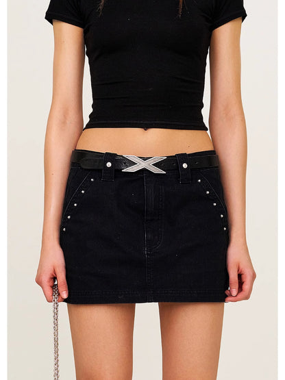 Low Waist Large Pocket Skirt