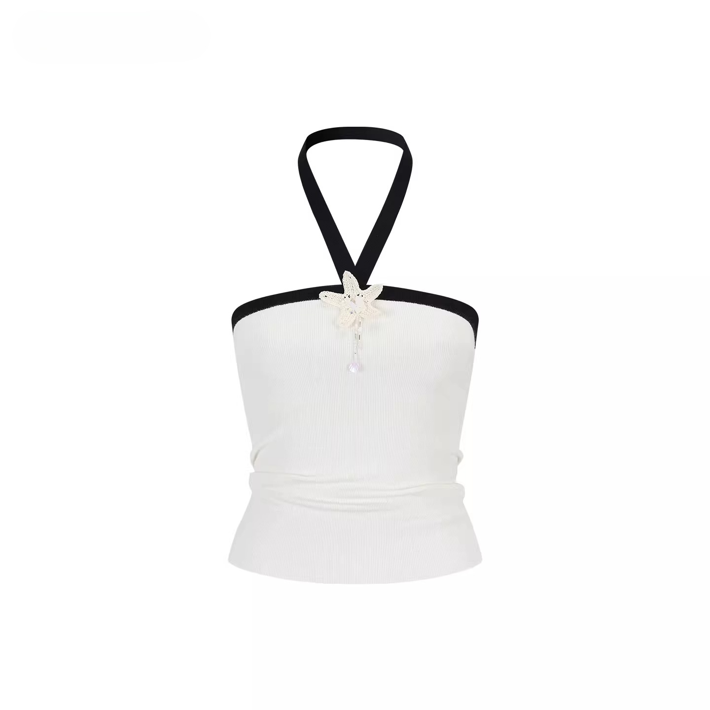 Contrast Halterneck Knit Camisole