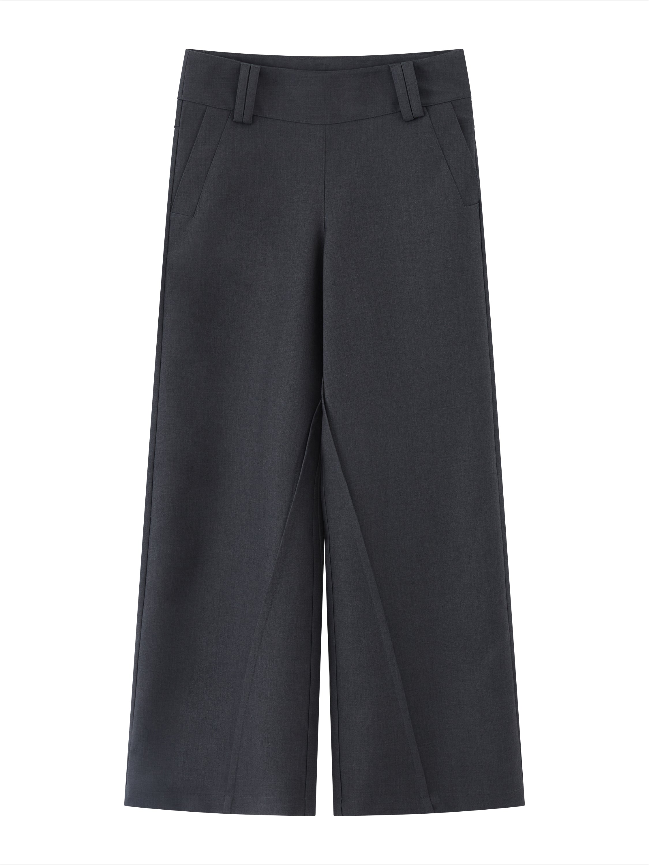 Structured Low-Waist Wide-Leg Pants