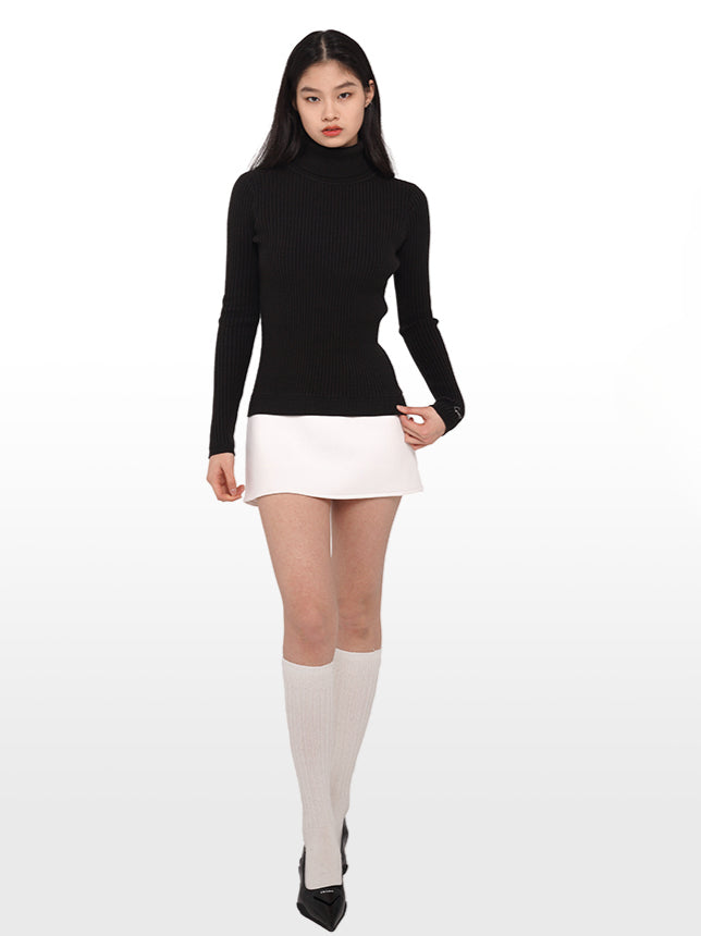 Turtleneck Faux Two-Piece Sweater Dress