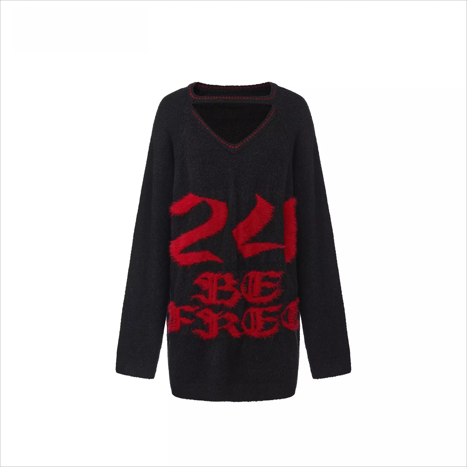 Graphic Oversized Knit Sweater