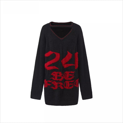 Graphic Oversized Knit Sweater