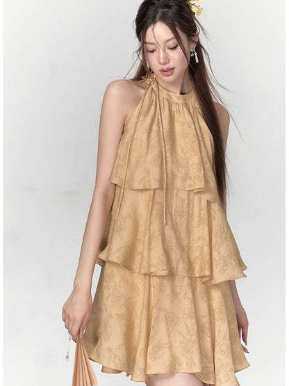 Dark Pattern Floral Loose Tiered Dress - CHINASQUAD