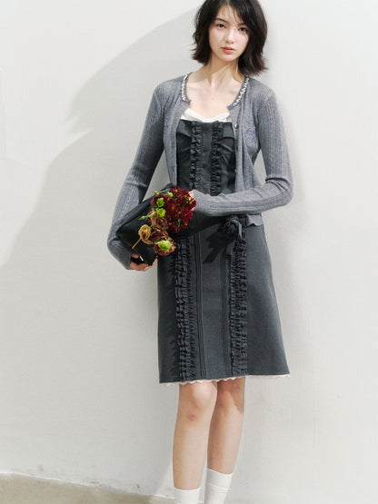 Miu-Style Lace Trimmed Tank Top &amp; Skirt Set - CHINASQUAD