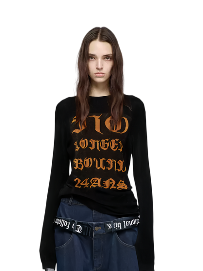 Graphic Knit Long-Sleeve Crewneck