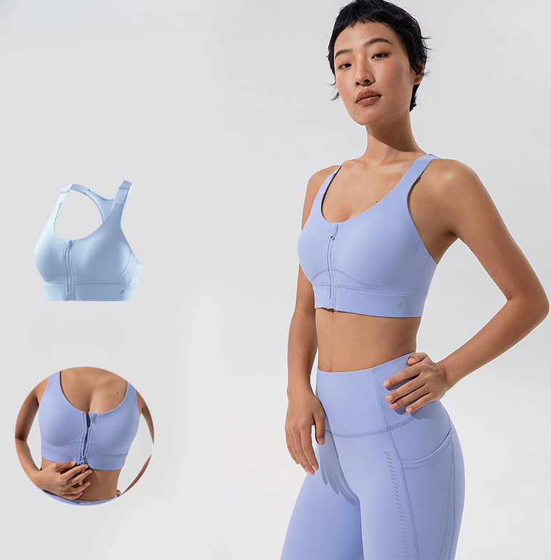 Front-zip One-piece High-strength Yoga Sports Bra