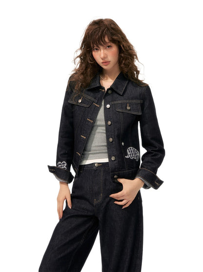 Embroidery Retro Denim Jacket