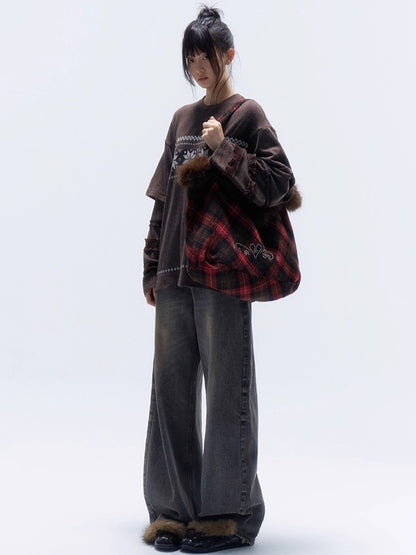 Layered Lace-Trim Long-Sleeve T-Shirt