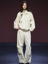 Neckline Tie Striped Sun-Protective Jacket & Pants Set - CHINASQUAD