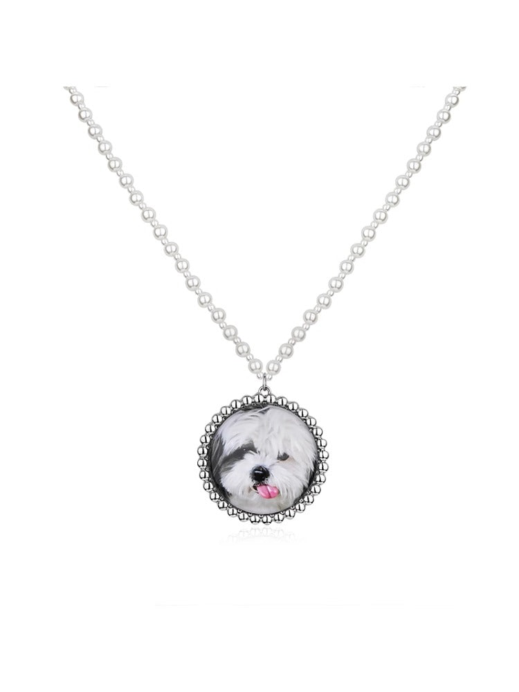 Designer Dog Pearl Long Necklace