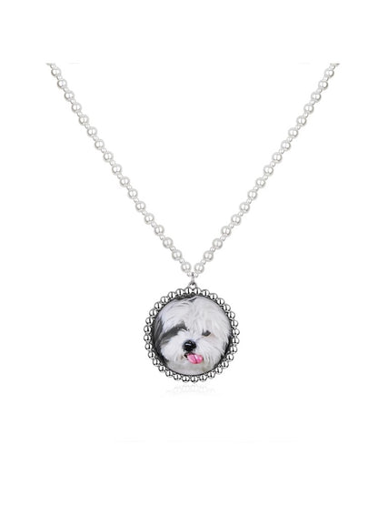 Designer Dog Pearl Long Necklace