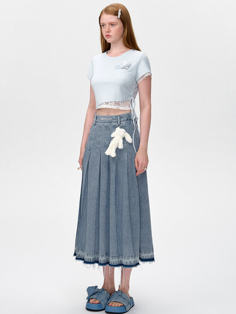 Pleated Vintage Long Skirt