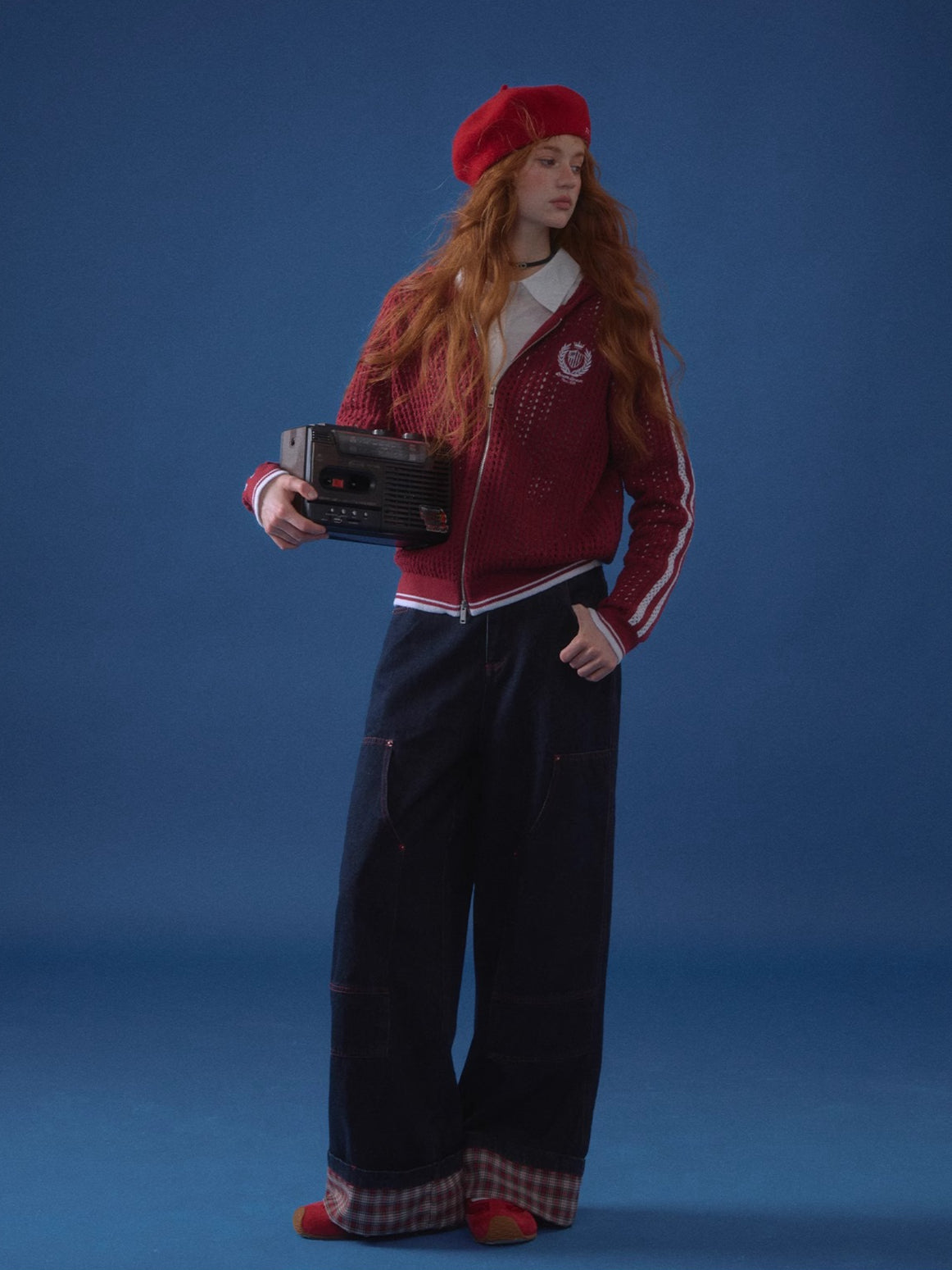 Varsity Embroidered Knit Hoodie