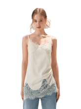 Asymmetric Lace-Trim Satin Camisole – CHINASQUAD Asymmetric Lace-Trim Satin Camisole – CHINASQUAD