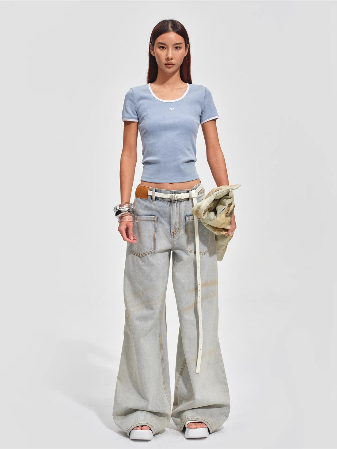 Colorblock Crewneck Fitted T-Shirt