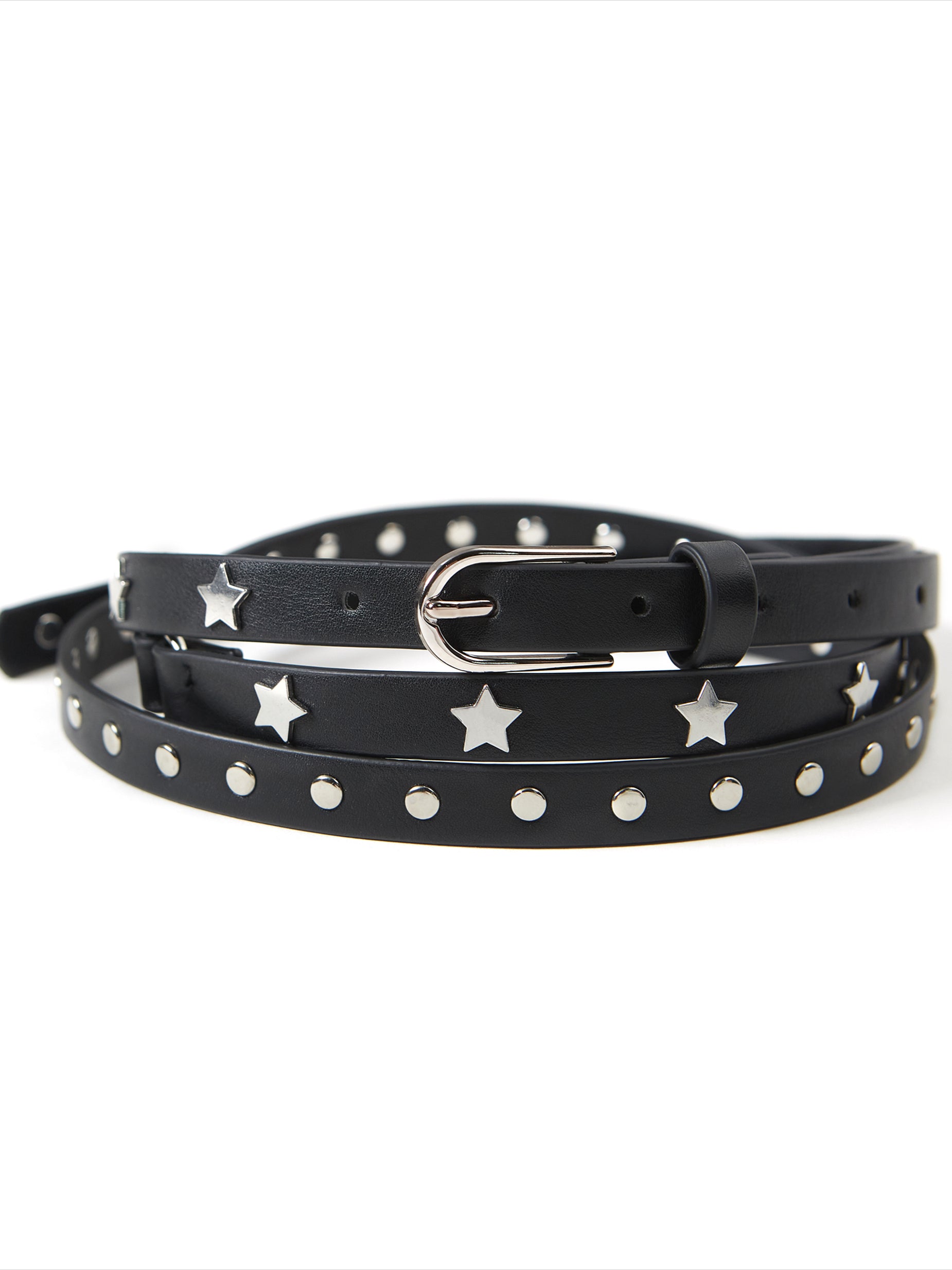 Double-Layer Star Studded Thin Belt