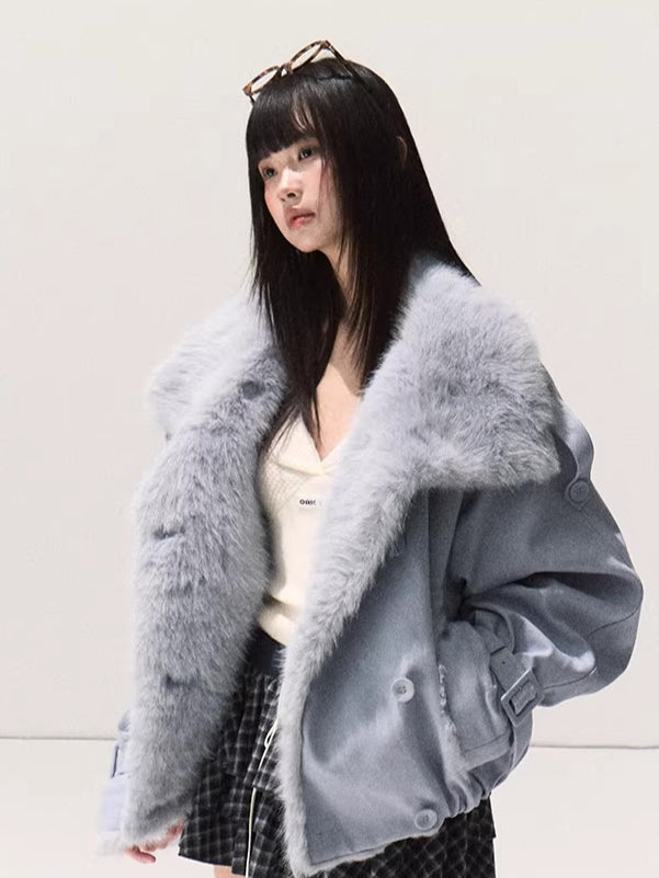 Fur-Collar Winter Parka Jacket