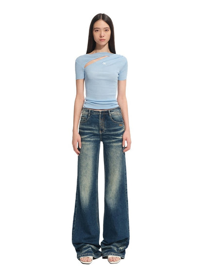 Crescent Knit Modal-Cotton T-Shirt - CHINASQUAD