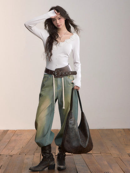 Denim Essence Relaxed Drawstring Pants