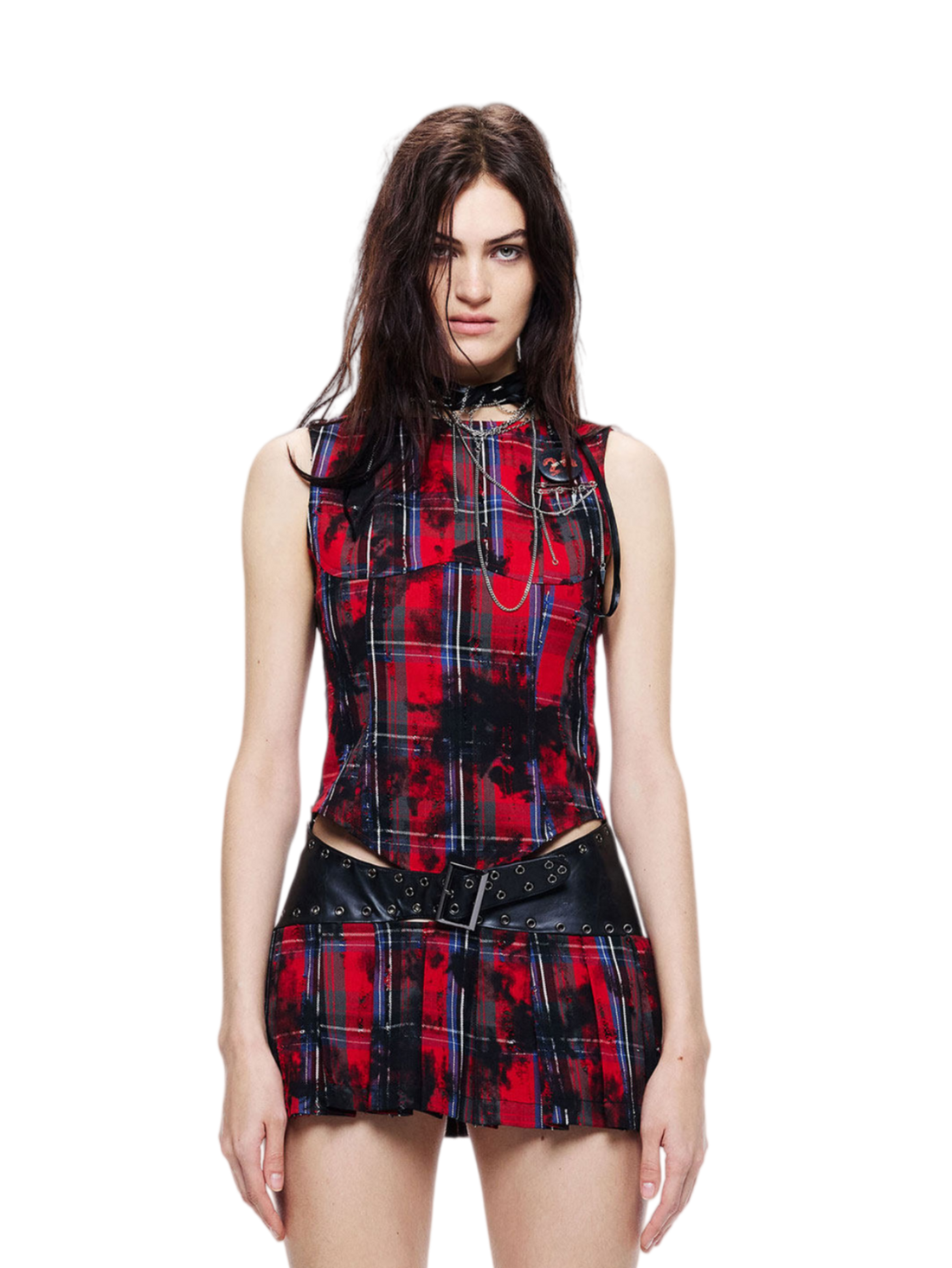 Deconstructed Plaid Two-Piece Set