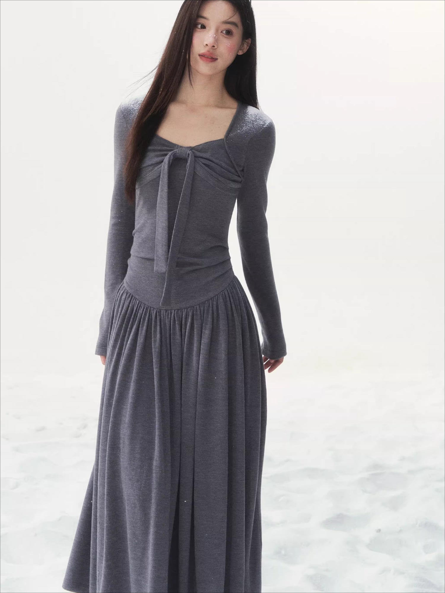 Vintage Waist-Cinched Knit Dress