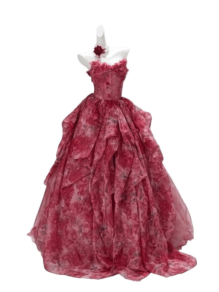 True Crimson Reverie Couture Gown