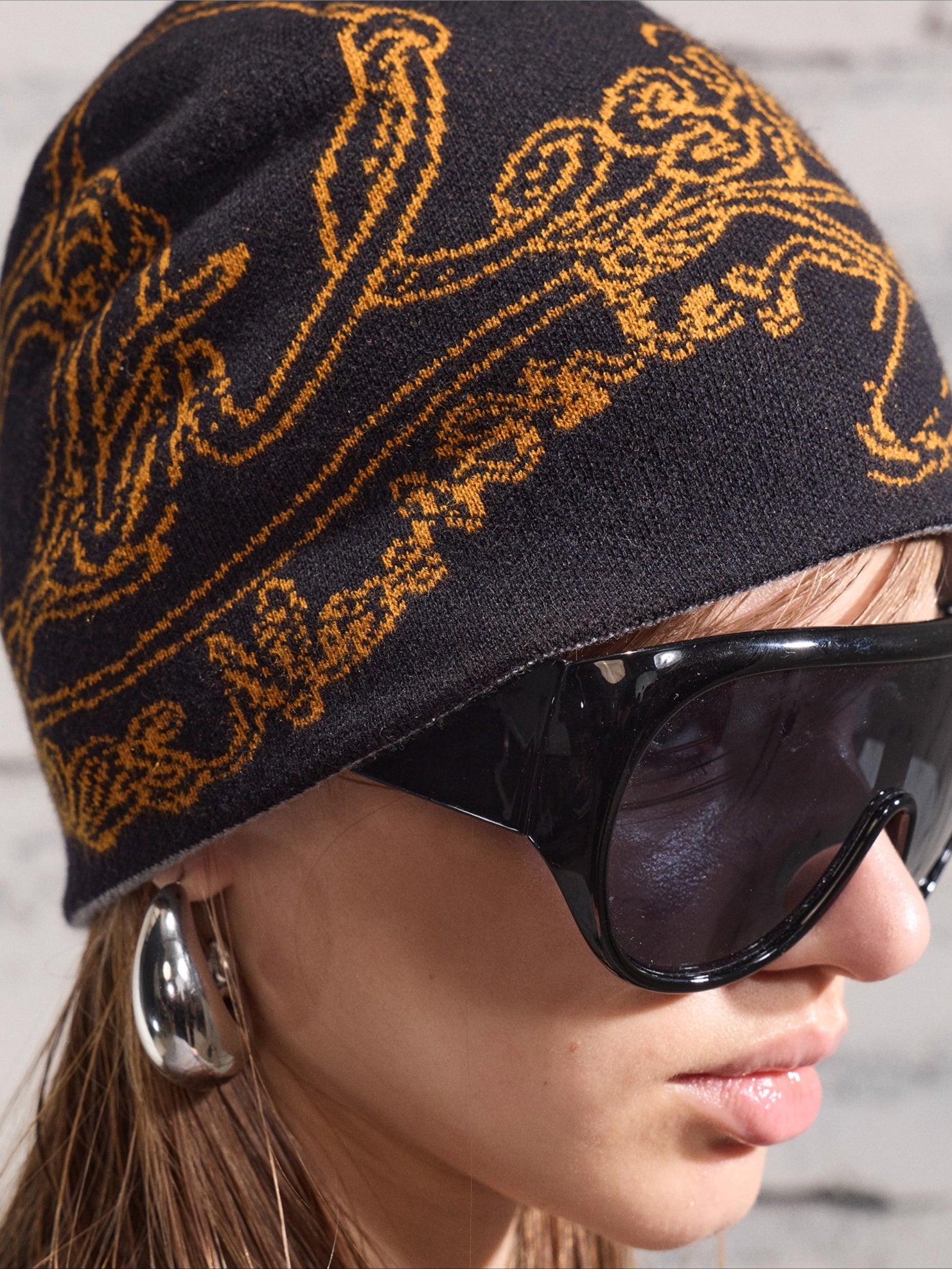 Dual-Tone Reversible Wool Knit Beanie