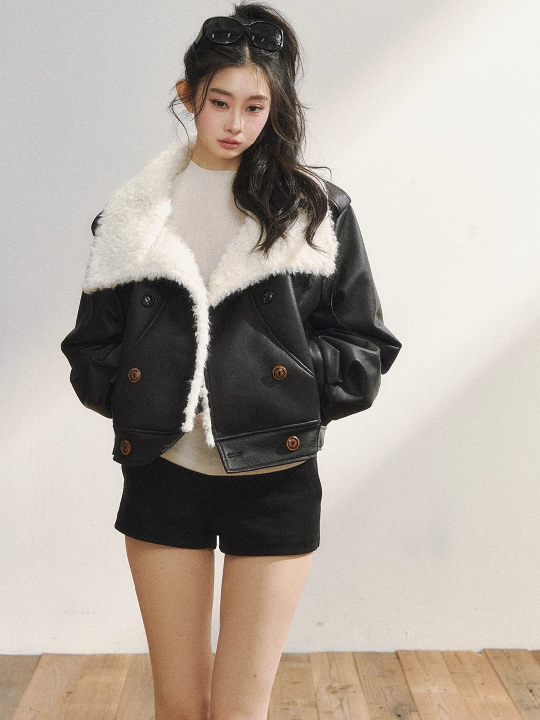 Black High-Waist Bodycon Mini Shorts