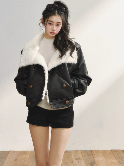 Black High-Waist Bodycon Mini Shorts