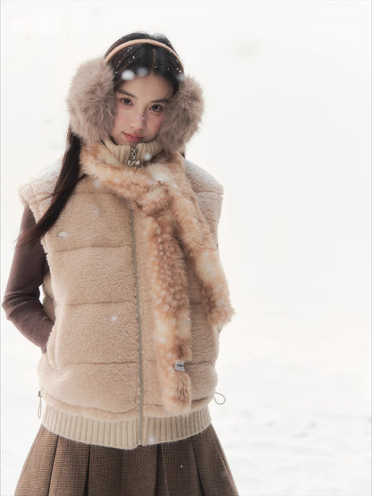 Fuzzy Bambi-Inspired Faux Fur Scarf