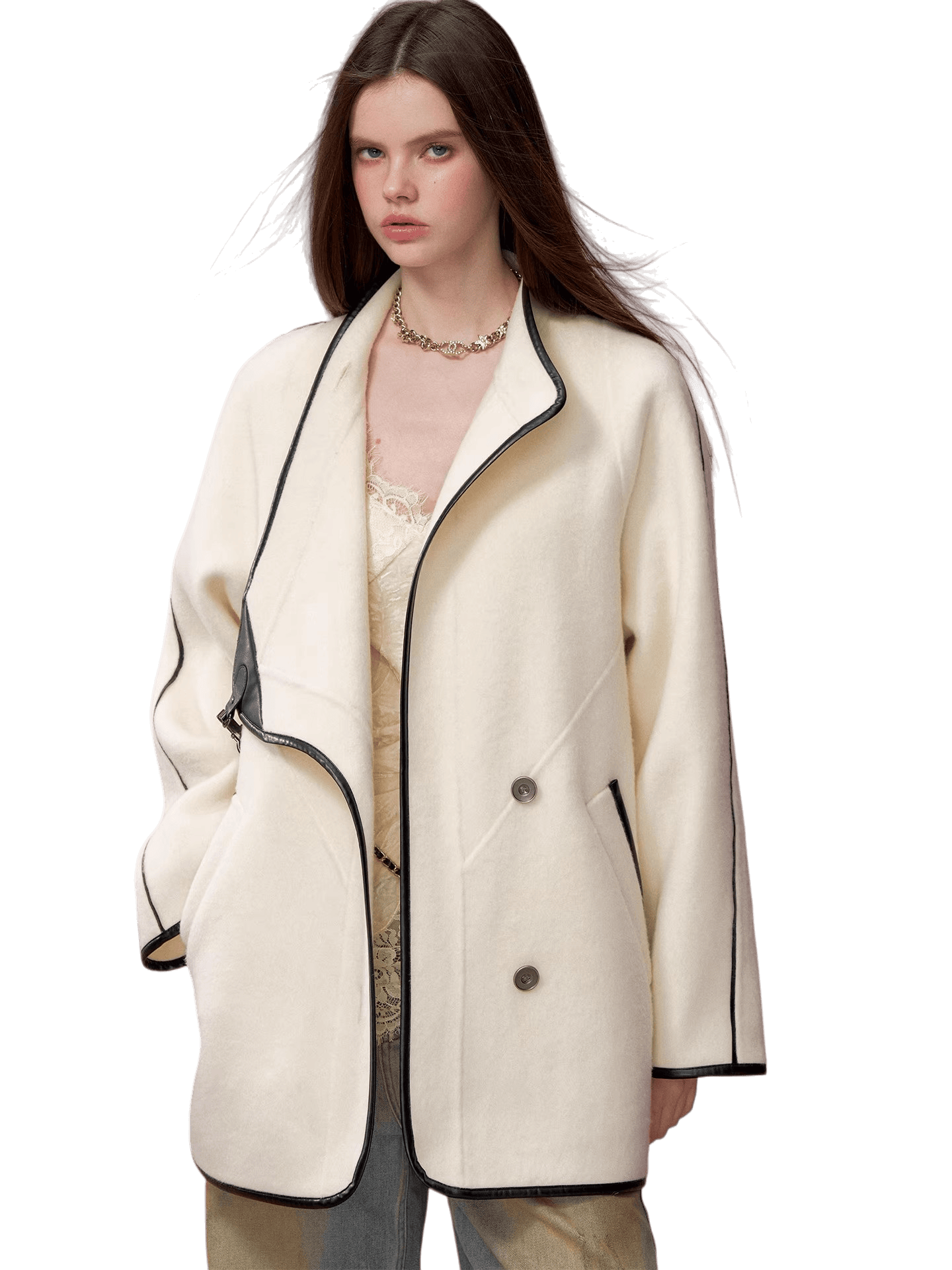 Vintage Shearling-Wool Double-Faced Coat