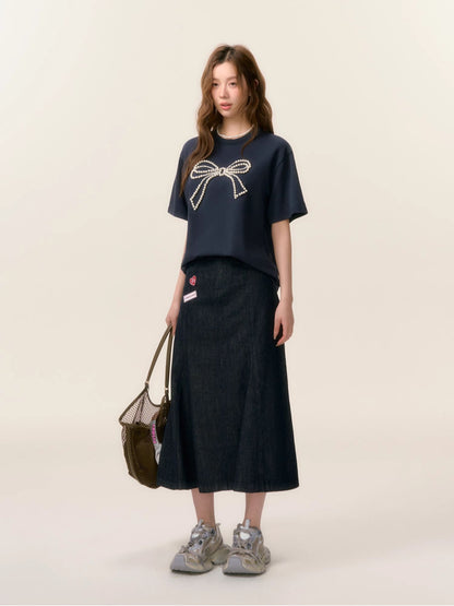 Beaded Bow-knot T-Shirt - CHINASQUAD