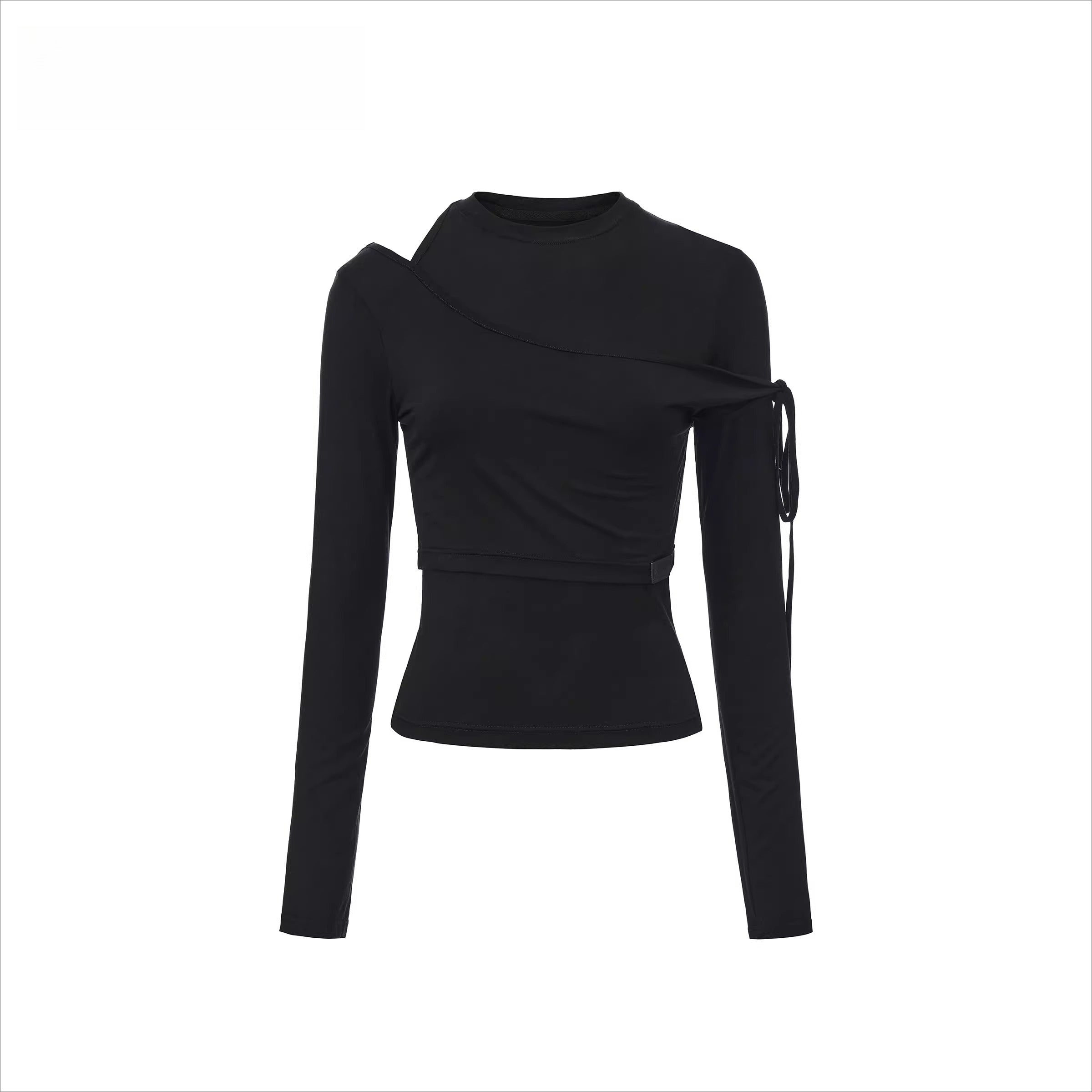 Faux Two-Piece Slim-Fit Long-Sleeve