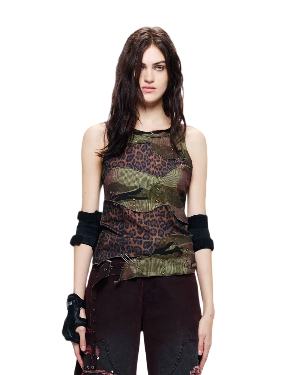 Lightweight Patchwork Leopard Camouflage Tank Top