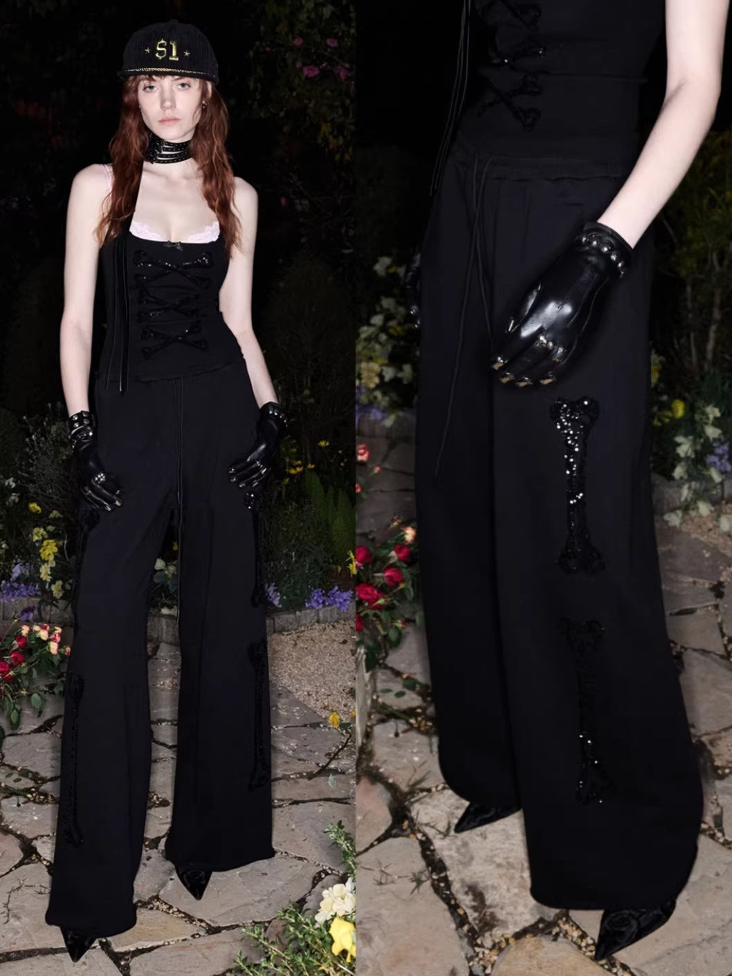 Crystal Bone U-Neck Cropped Camisole