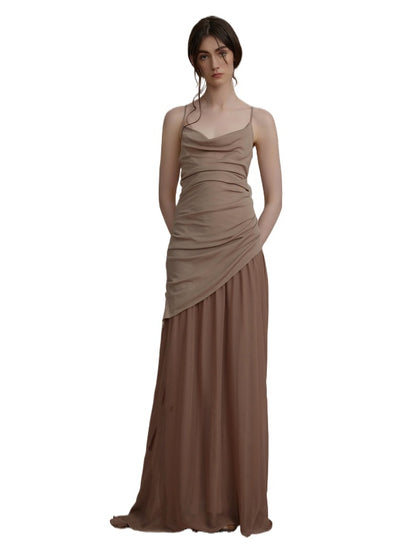 Cowl Neck Knitted Maxi Dress