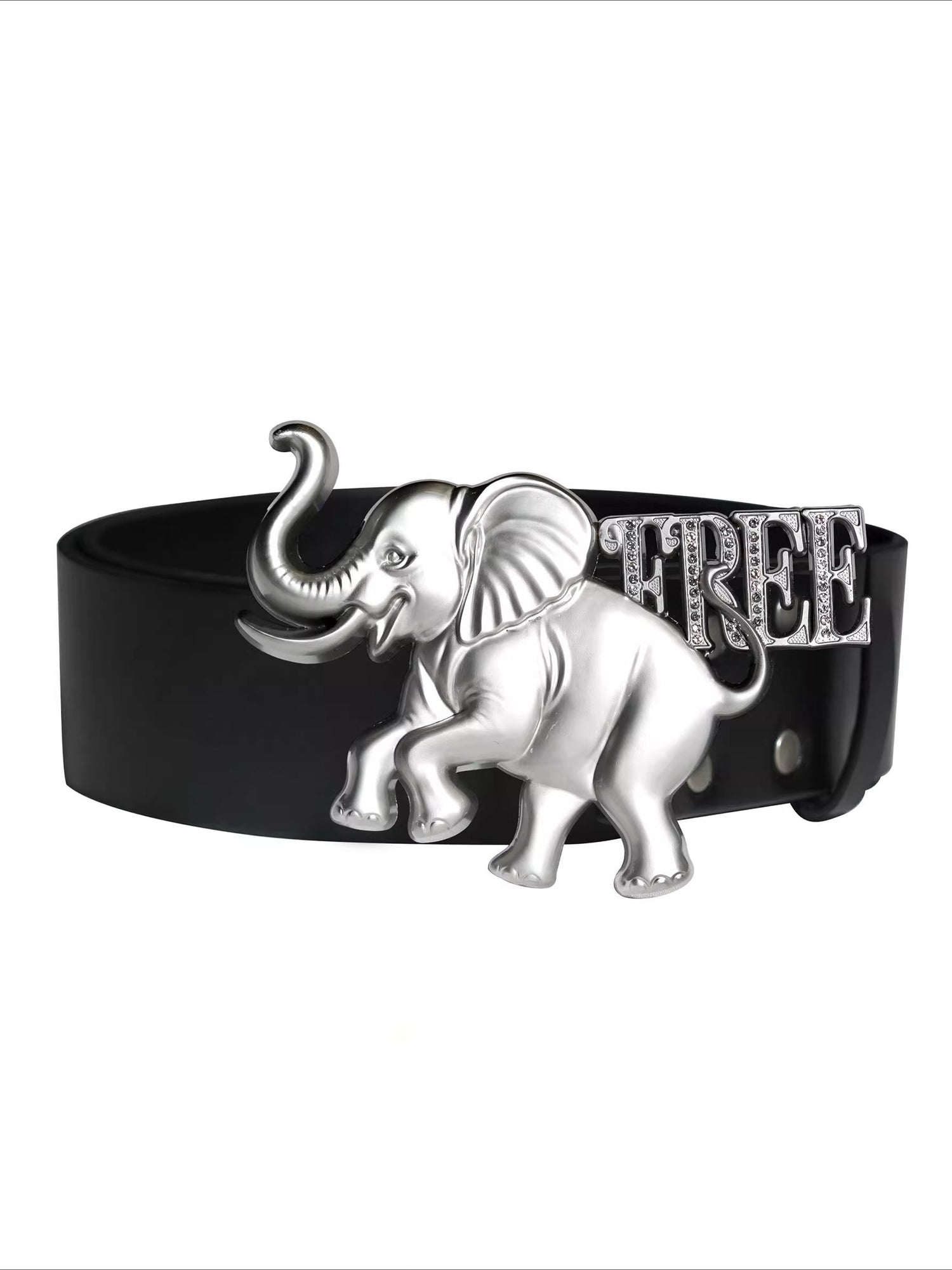 Elephant Symbol Freedom Metal Belt