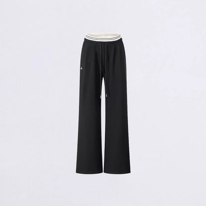 Layered-Effect Panelled Wide-Leg Pants