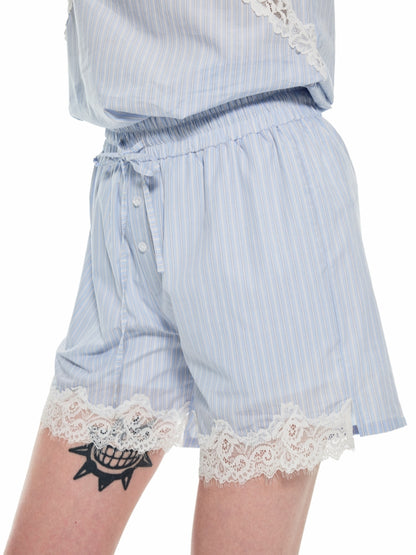 Loose-fitting Lace Trim Shorts