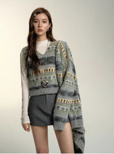 Gray Fringe Cardigan - CHINASQUAD