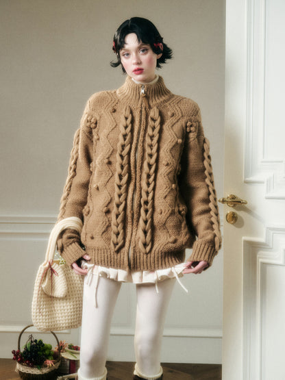 Wool Blend Cream Cloud Coat