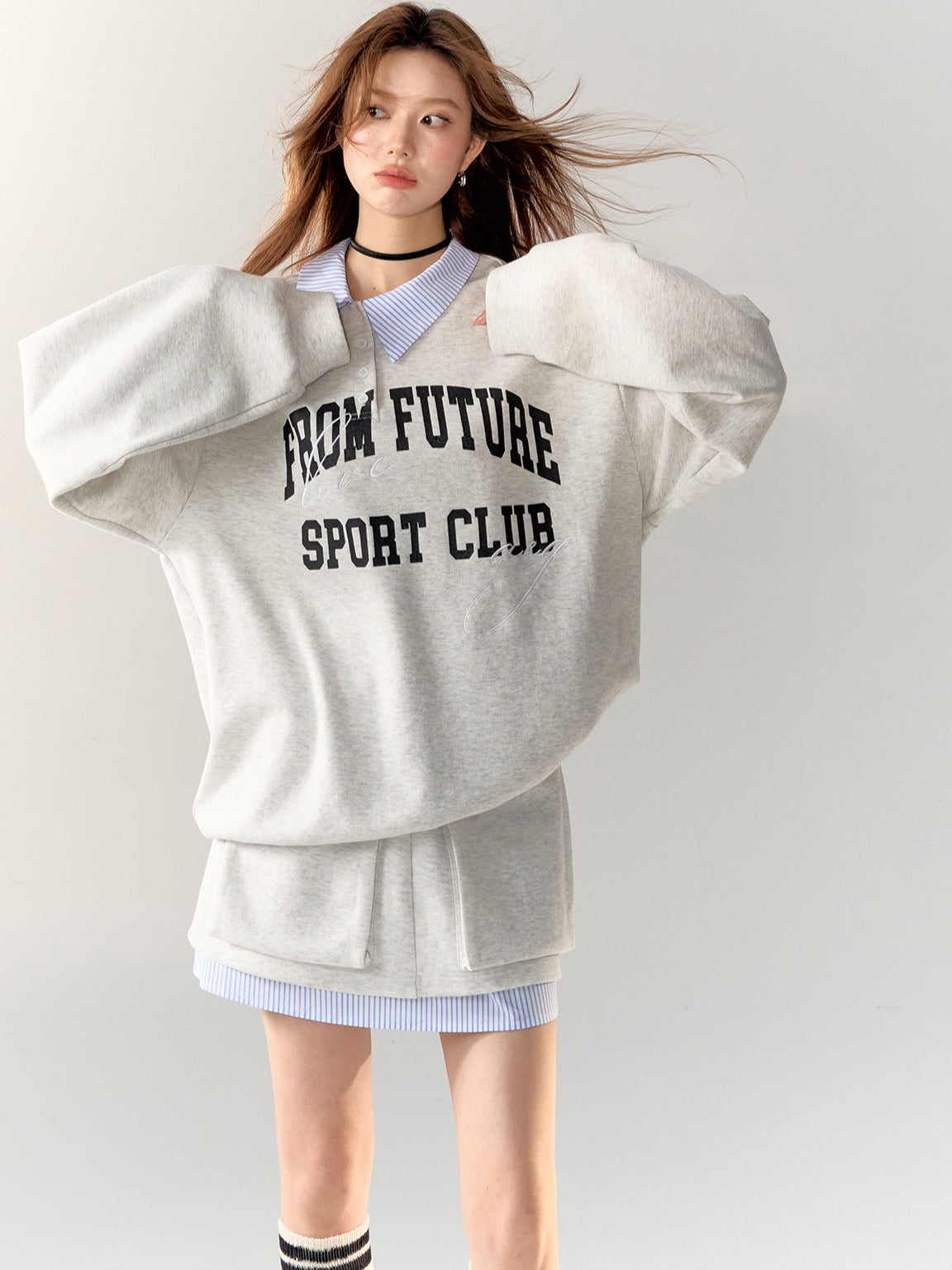 American College Style Sports Sweatshirt