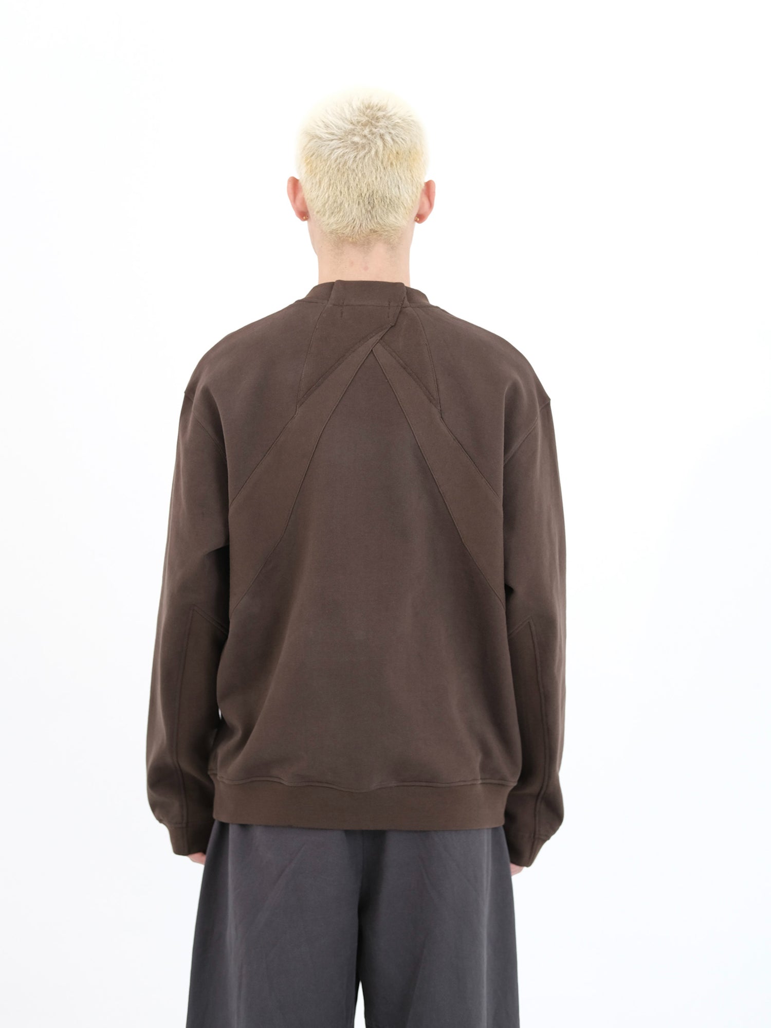 Black &amp; Dark Brown Folded Sweatshirt