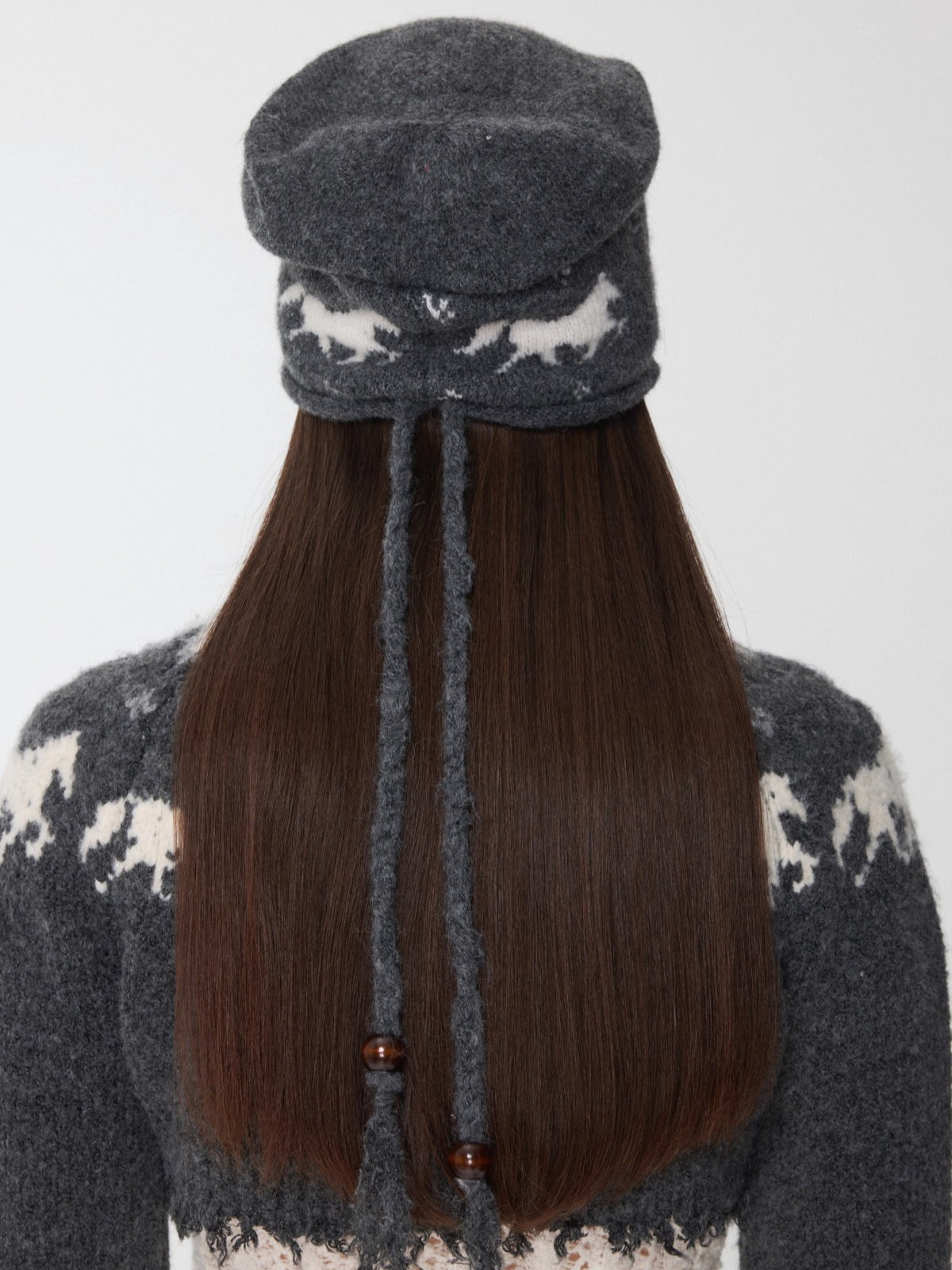 Fair Isle Pony Jacquard Knit Beanie